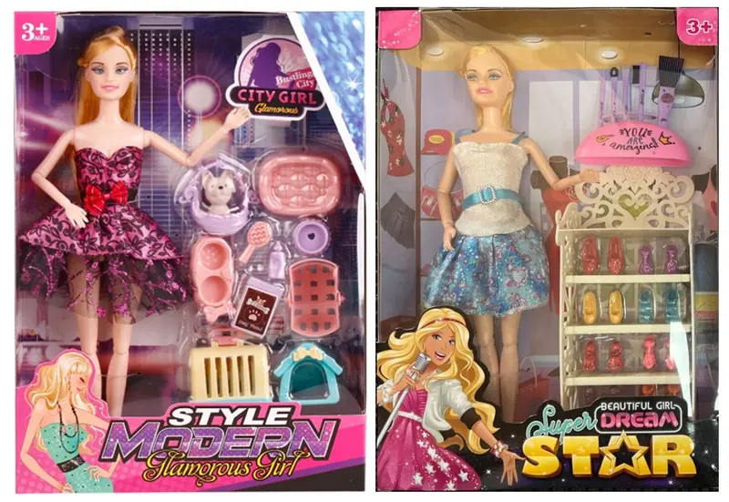 11.5-Inch Poseable Fashion Doll Set With Display Stand 1