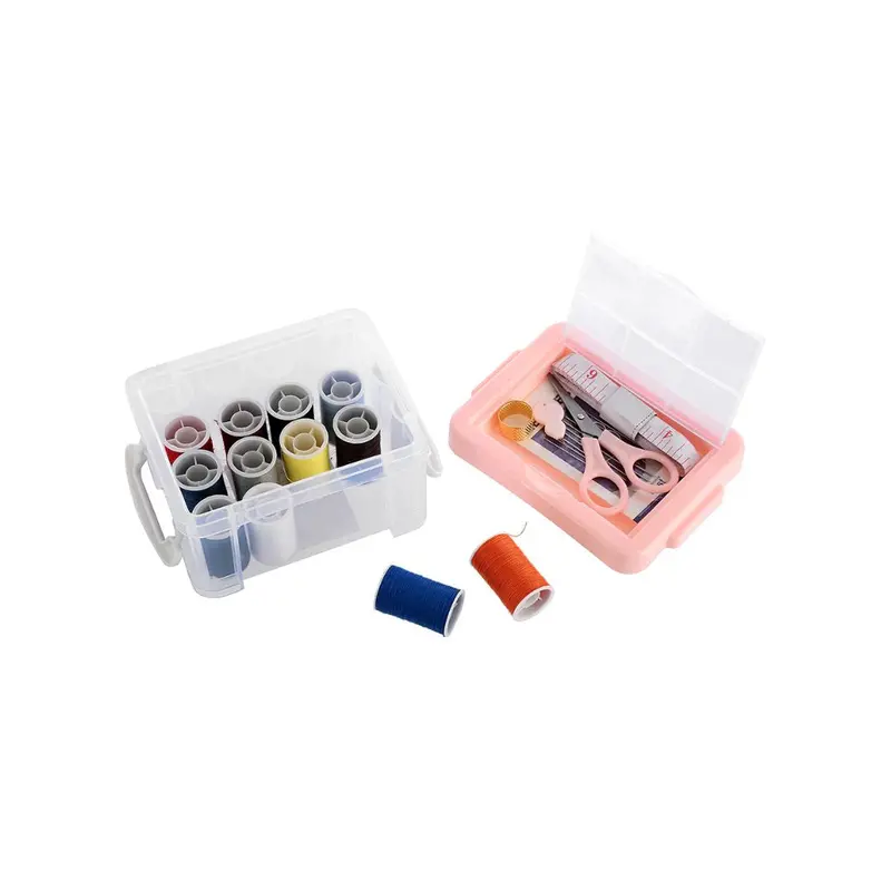 12-Color Embroidery Needlework Kit – Pink Storage Box Included 1