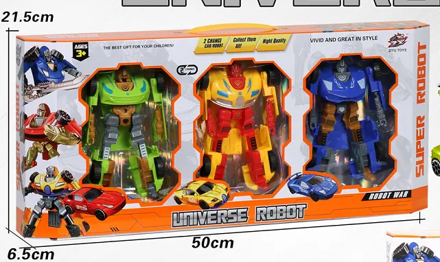 2-In-1 Racing Mecha Toy Set – Three-Piece Transforming Vehicles 1