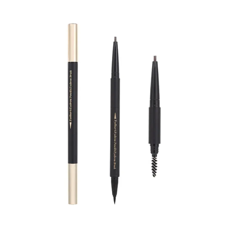 3-In-1 Eyebrow & Eyeliner Tool With Brush – Brown 1