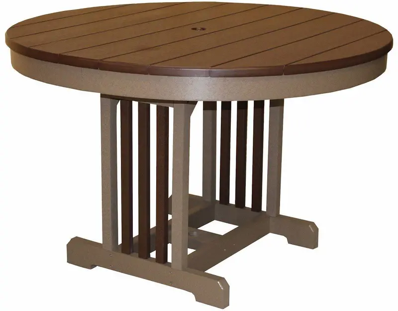 48" Round Mission Outdoor Dining Table 1