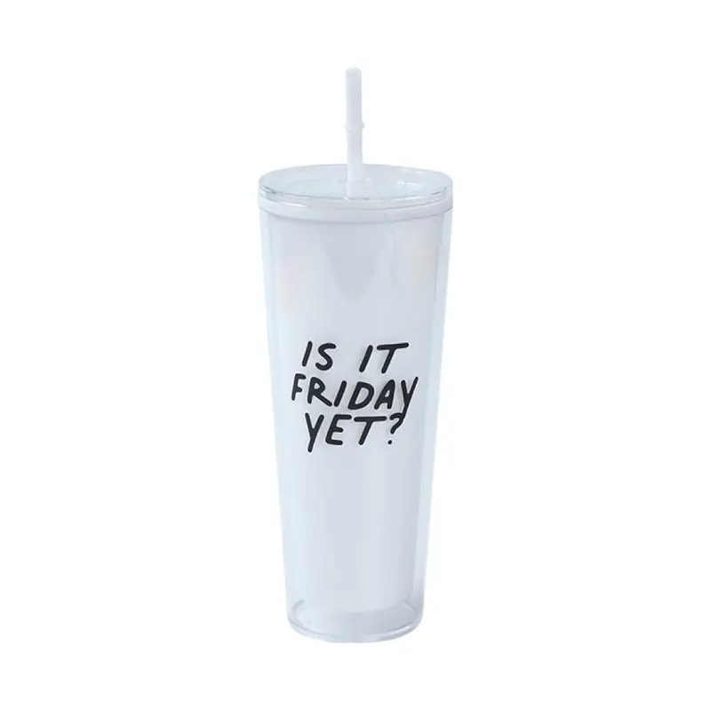 760Ml Double-Wall Insulated Plastic Bottle – Black & White Design 1