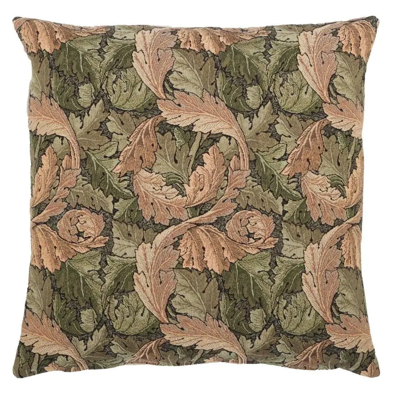Acanthus Leaf Gold William Morris Tapestry Pillow 1