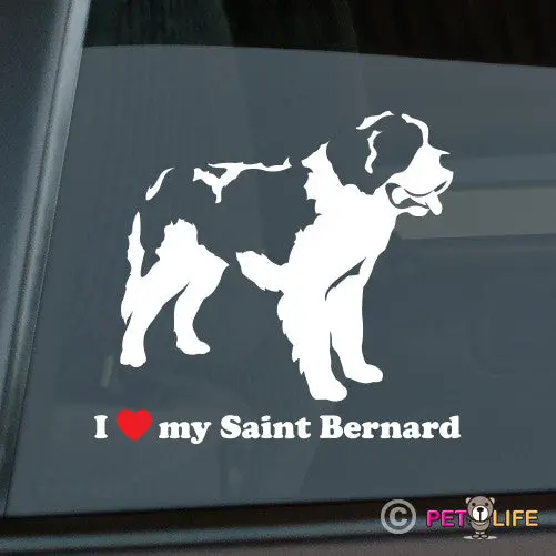 Adorable Saint Bernard Love Sticker 1