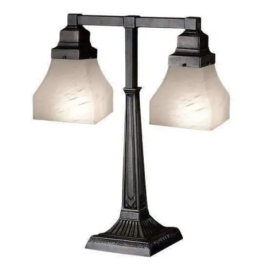 Alabaster Two-Light Bungalow Desk Lamp 1