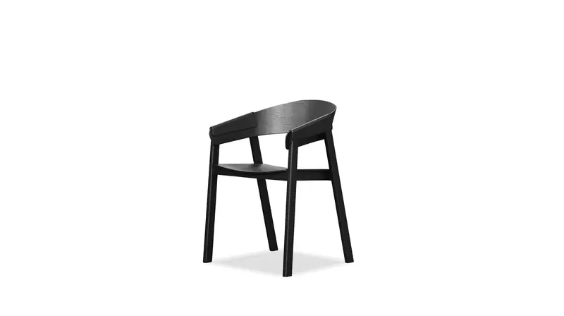 Alf Black Upholstered Dining Armchair With Sculpted Back 1