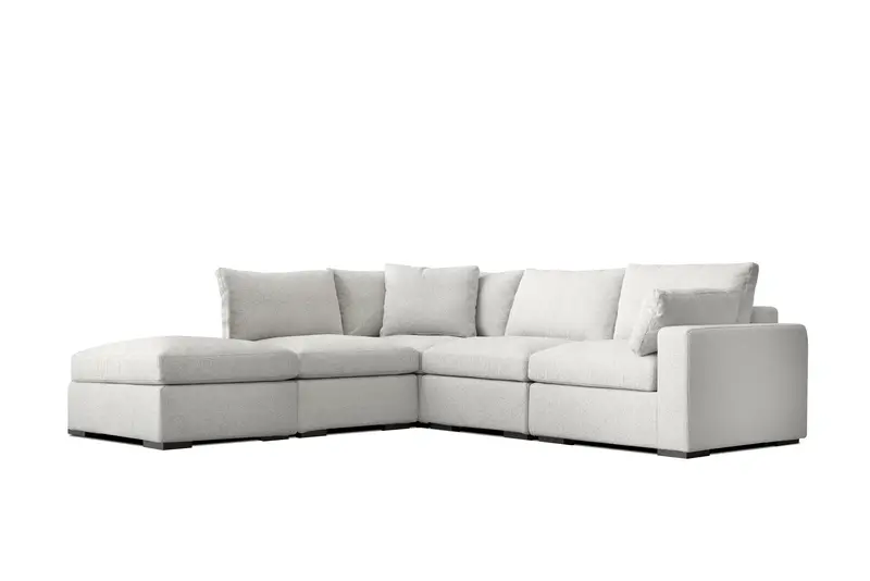 Alta 5-Piece Left-Side-Facing Oat Tweed Sectional 1