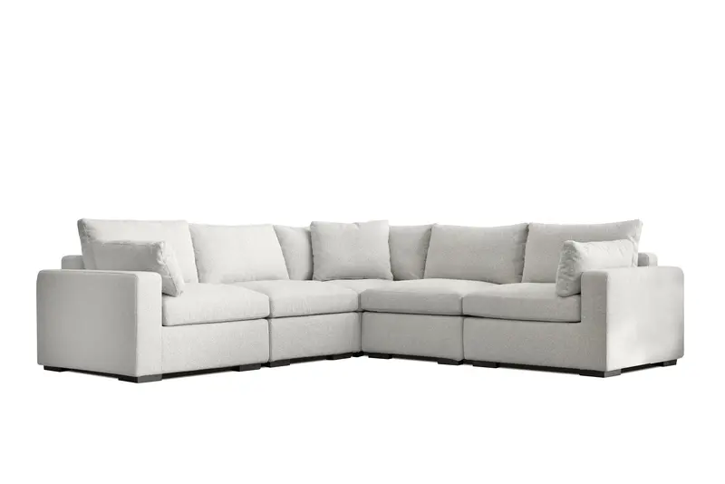 Alta 5-Piece Oat Tweed Sectional Set 1
