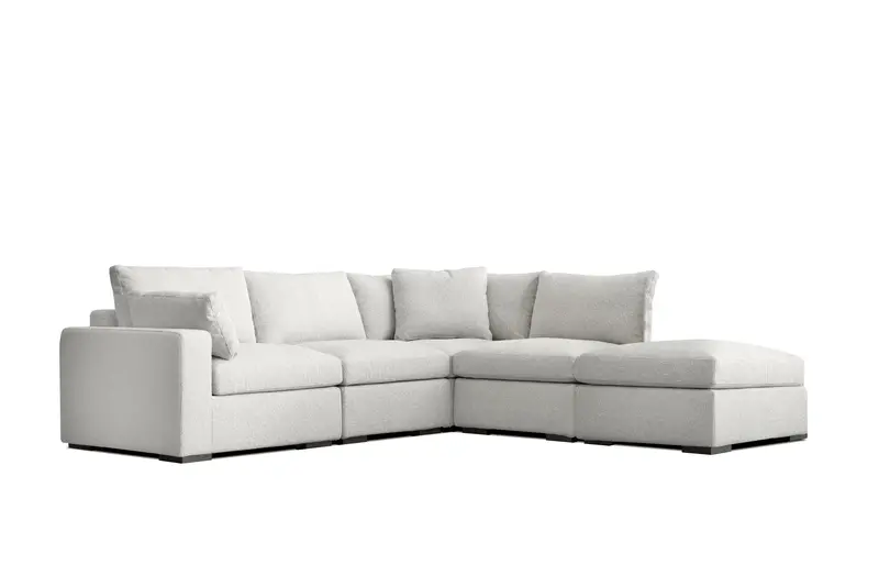 Alta 5-Piece Right-Side-Facing Oat Tweed Sectional 1