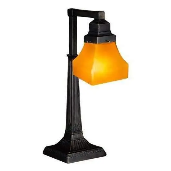 Amber Single-Light Bungalow Desk Lamp 1