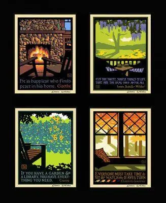 American Bungalow Four Seasons Square Print Collection 1