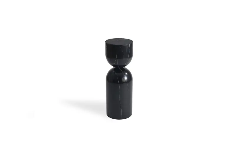 Apothecary Black Tall End Table With Vintage-Inspired Detailing 2