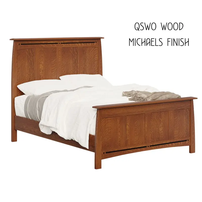 Artisan Inlay Solid Wood Panel Bed 1