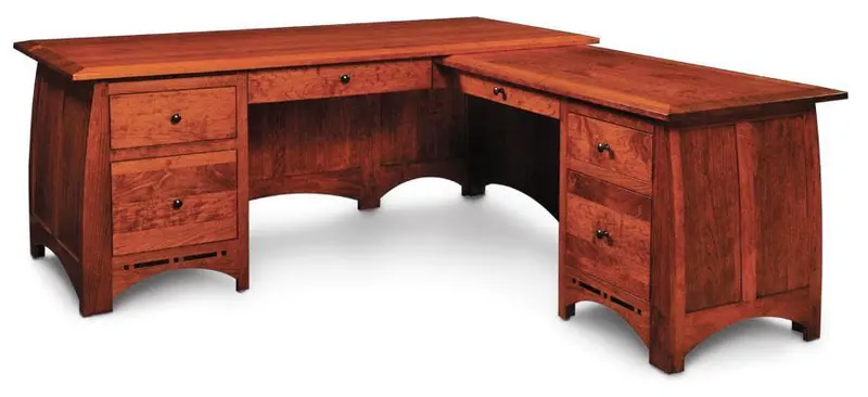Aspen L-Shaped Desk With Inlay – Right Return Configuration