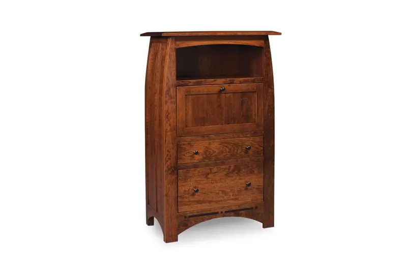 Aspen Laptop Storage Cabinet With File Drawer And Artisan Inlay