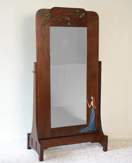 Authentic Arts & Crafts Wood Mirror 1