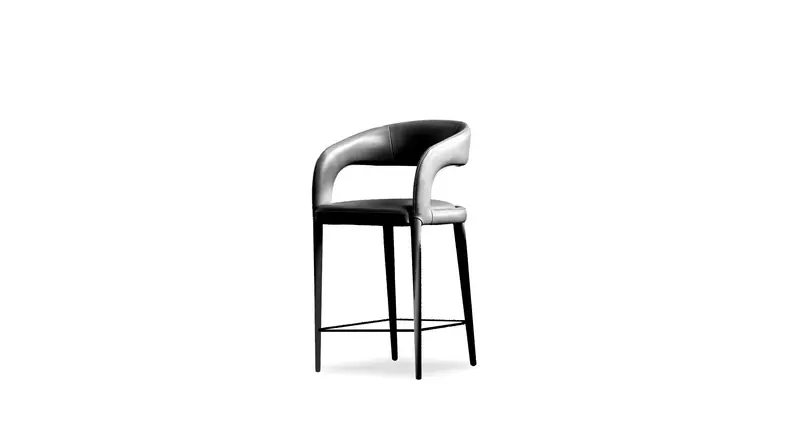Avalon Caviar Black Sauvage Leather Counter Stool 1