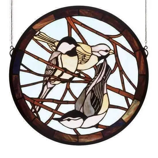 Backyard Friends Illustrated Stained Glass Panel 1