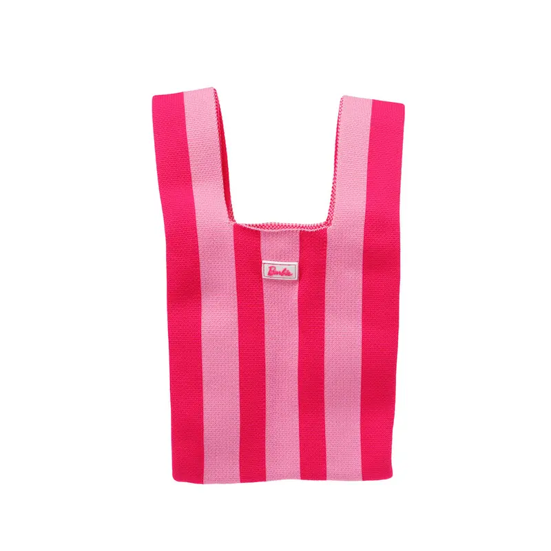 Barbie Shining Collection Knitted Handbag – Striped Fashion Tote 1