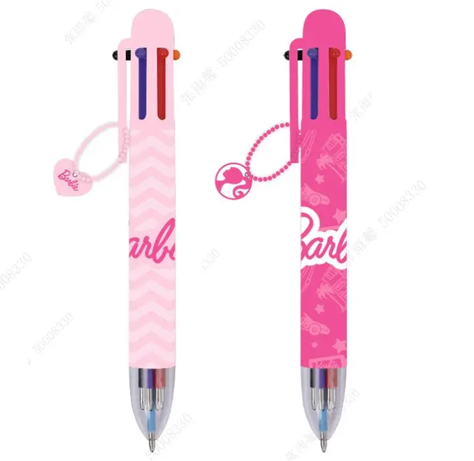 Barbie-Themed 6-Color Ballpoint Pen With Pendant Design – 2-Pack 1
