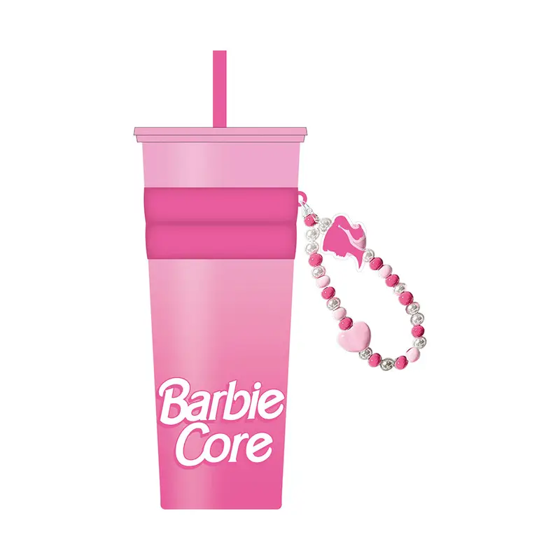 Barbie-Themed Stainless Steel Tumbler With Pendant & Reusable Straw – 800Ml, Style B 1