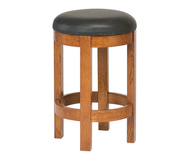 Barrel-Style Swivel Barstool With Padded Seat 1