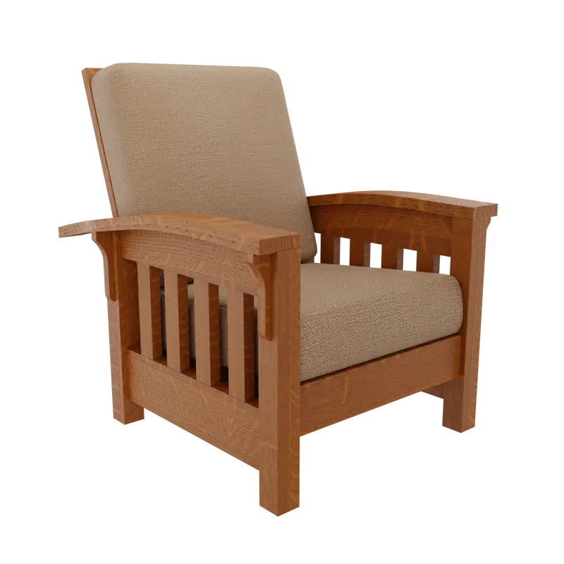 Bent Arm Wooden Accent Chair – Sleek Standalone Seating 1