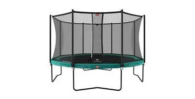 Berg Champion Regular Trampoline (430 Cm, Green) With Premium Deluxe Safety Net (14 Ft) 1