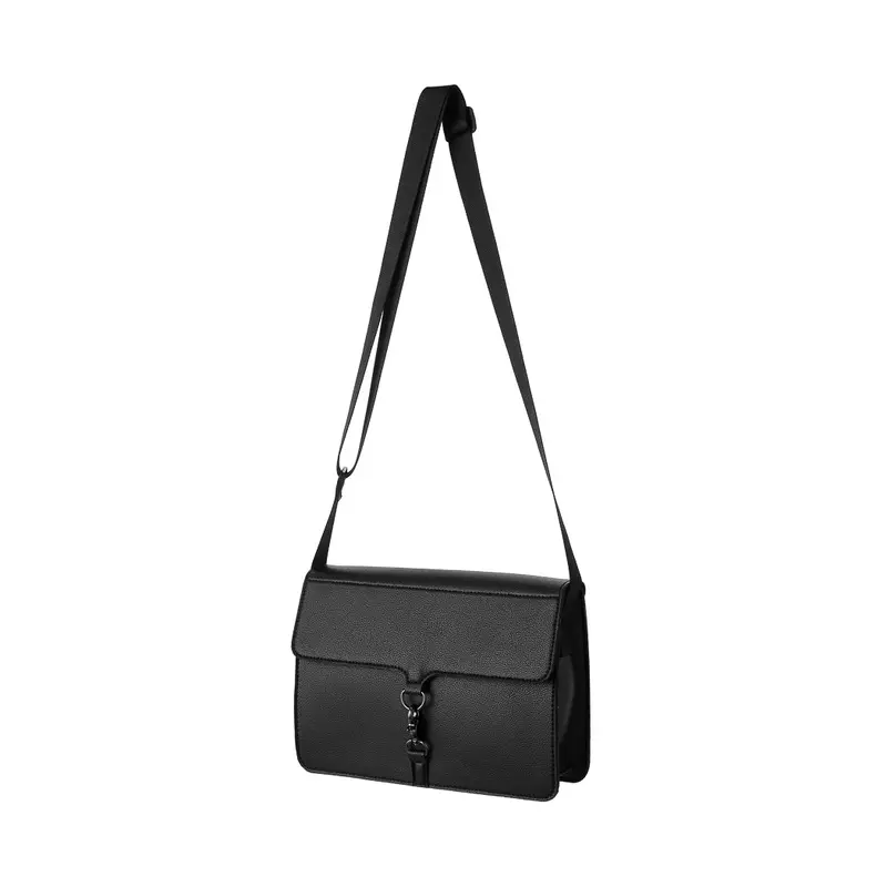 Black Crossbody Bag With Snap Hook Closure 1
