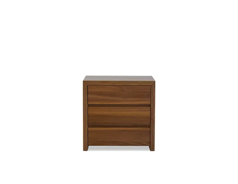 Blanche Natural Walnut Nightstand With 3 Soft-Close Drawers 2