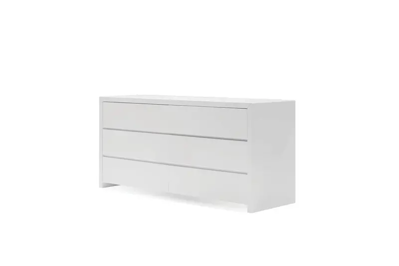 Blanche White Double Dresser – Clean-Line Storage Solution 1