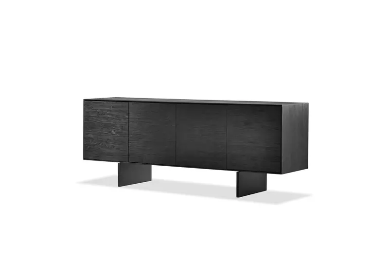 Block Black Soot Sideboard With Brushed Metal Finish 1