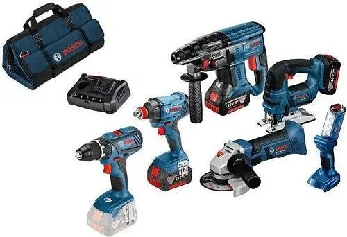 Bosch Power Tools 6-Piece Cordless Combi Kit – Includes Batteries & Charger 1
