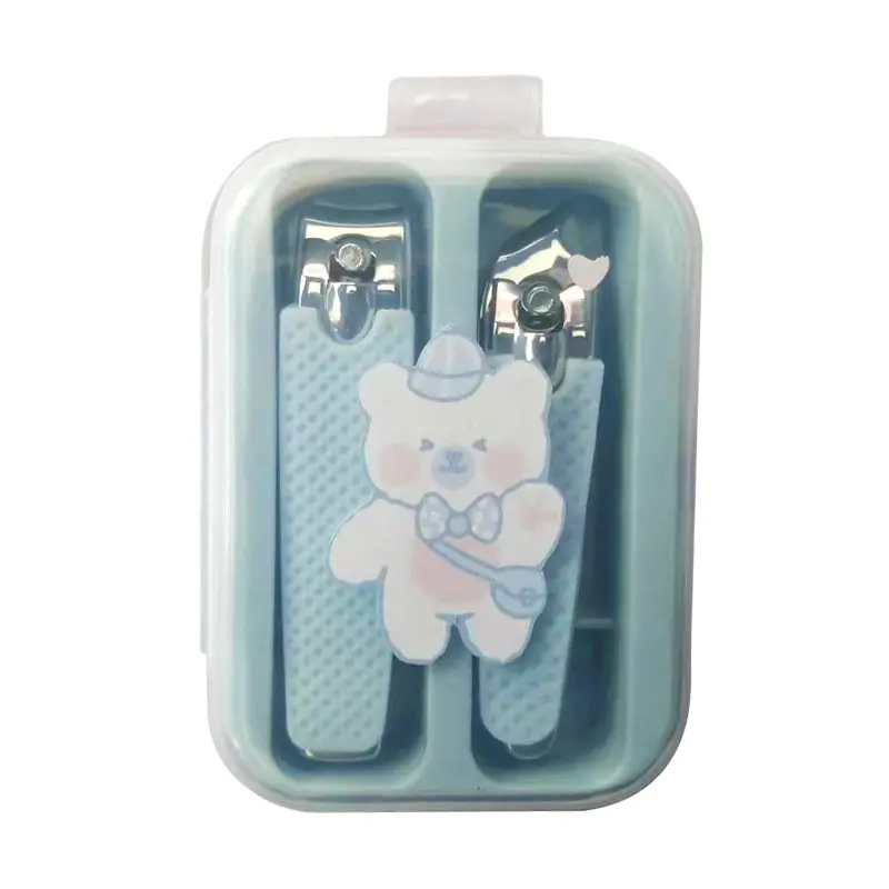Bowknot Bunny Manicure Set – Two-Piece Blue Nail Care Kit 1