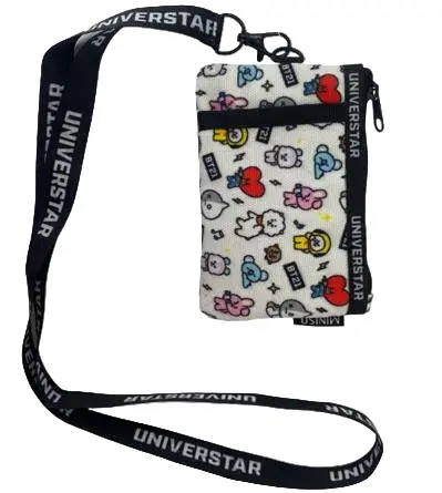 Bt21 All-Over Print Coin Purse – Detachable Lanyard Wallet 1