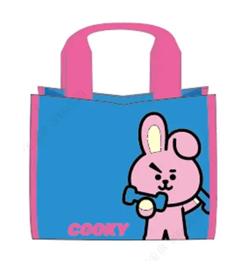 Bt21 Contrast Lunch Bag – Blue With Cooky Design 1