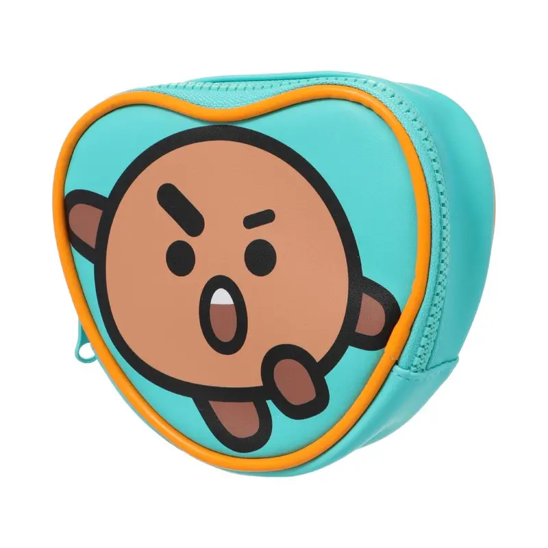 Bt21 Shooky Green Heart Coin Purse – Playful Contrast Color Style 1