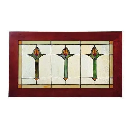 Bud Trio Stained Glass Sidelight Panel 1