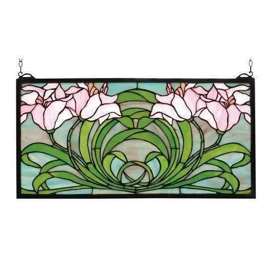 Calla Lily Motif Stained Glass Window 1