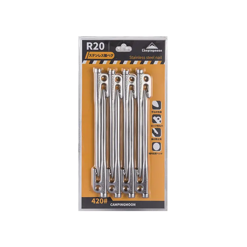 Campingmoon Pack Of 8 Silver Aluminum Tent Stakes – 20 Cm 1