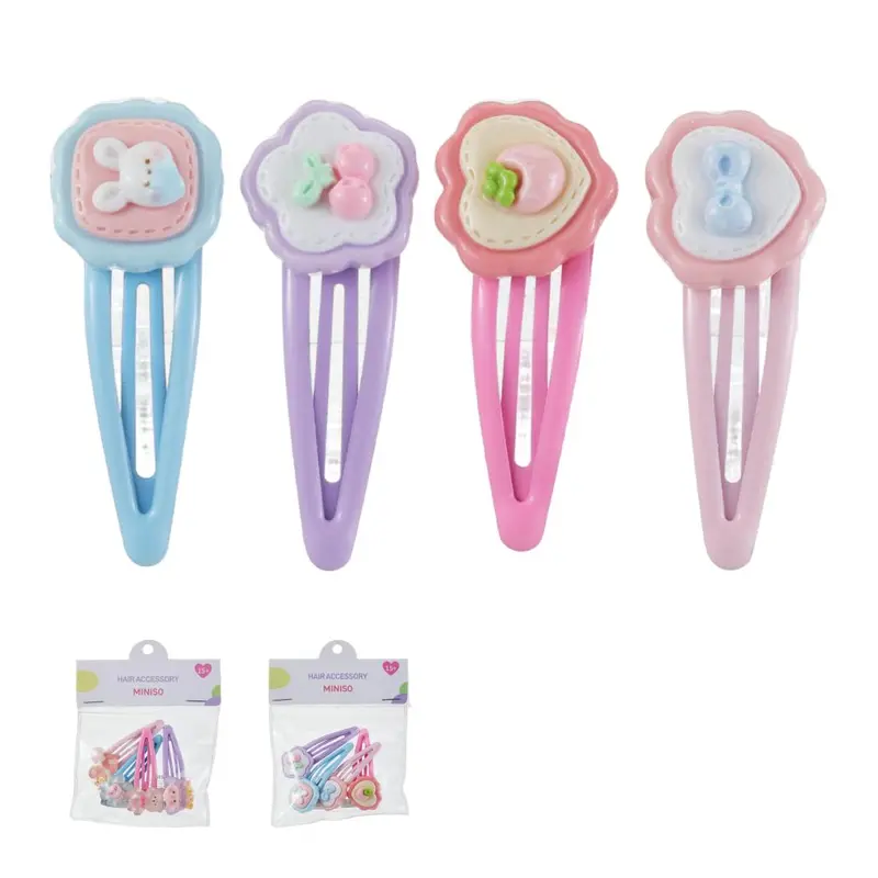 Cartoon-Inspired In-Bag Hair Clips – 4-Piece Assorted Style Pack 1