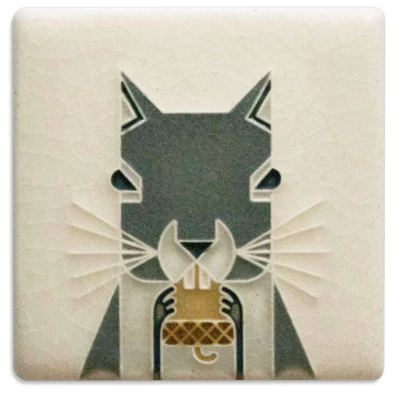 Charley Harper Mini Squirrel Ceramic Tile (3" X 3") 1