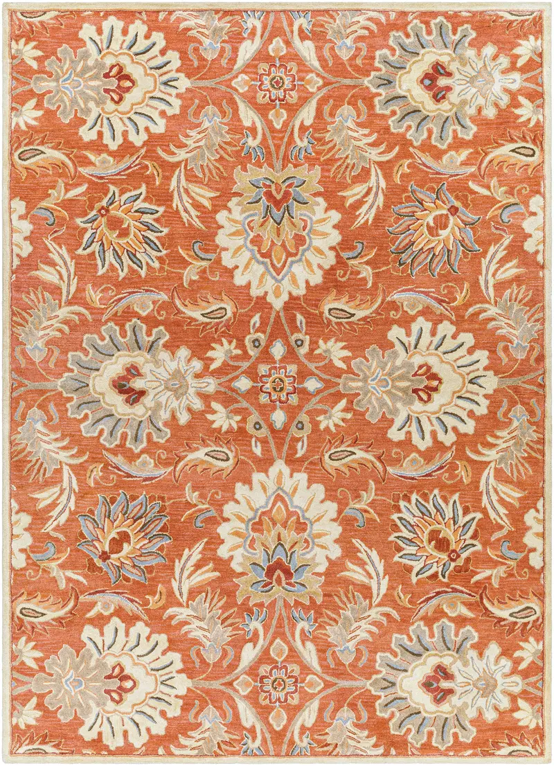Cider Red Mediterranean-Themed Hand-Tufted Rug 1