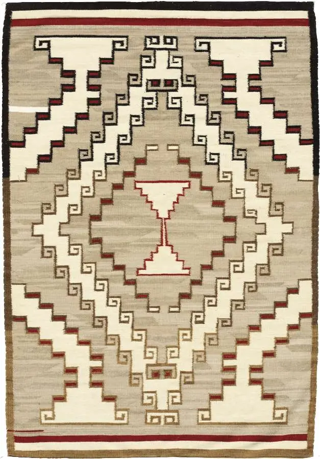 Classic Crystal Pattern Southwest Hand-Knotted Area Rug 1