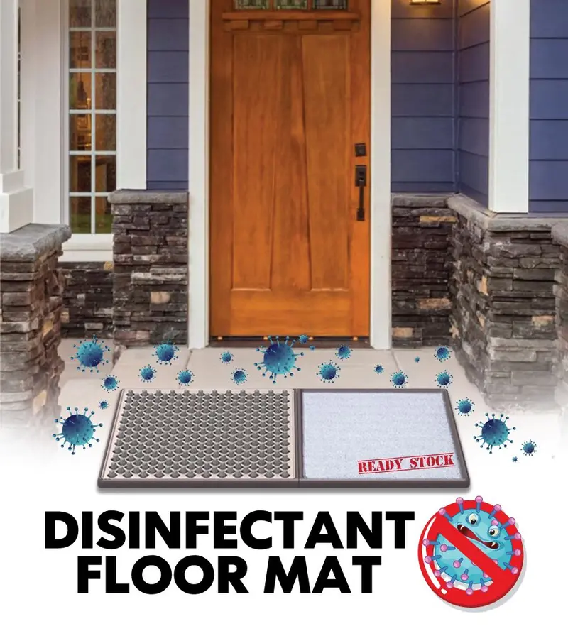 Clearance Deal: 3D Textured Disinfecting Floor Mat With Absorbent Carpet Base 1