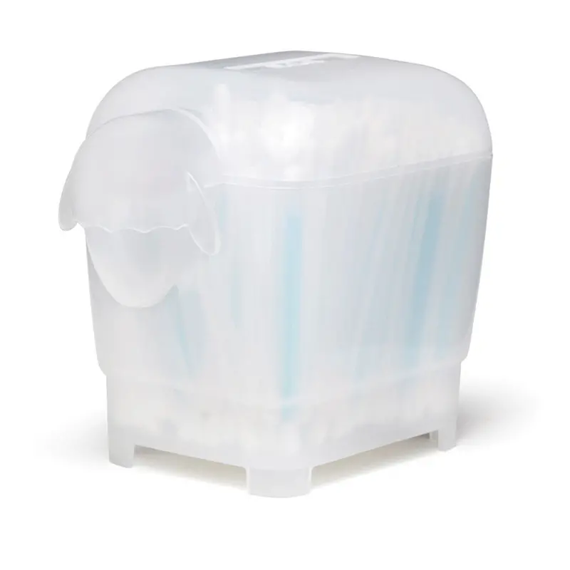 Compact Cotton Swab Storage Container With Flip Lid 1