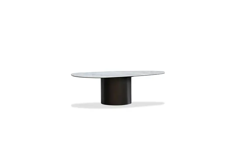Compact Wedge Coffee Table In Onice Grigio Stone Finish 1