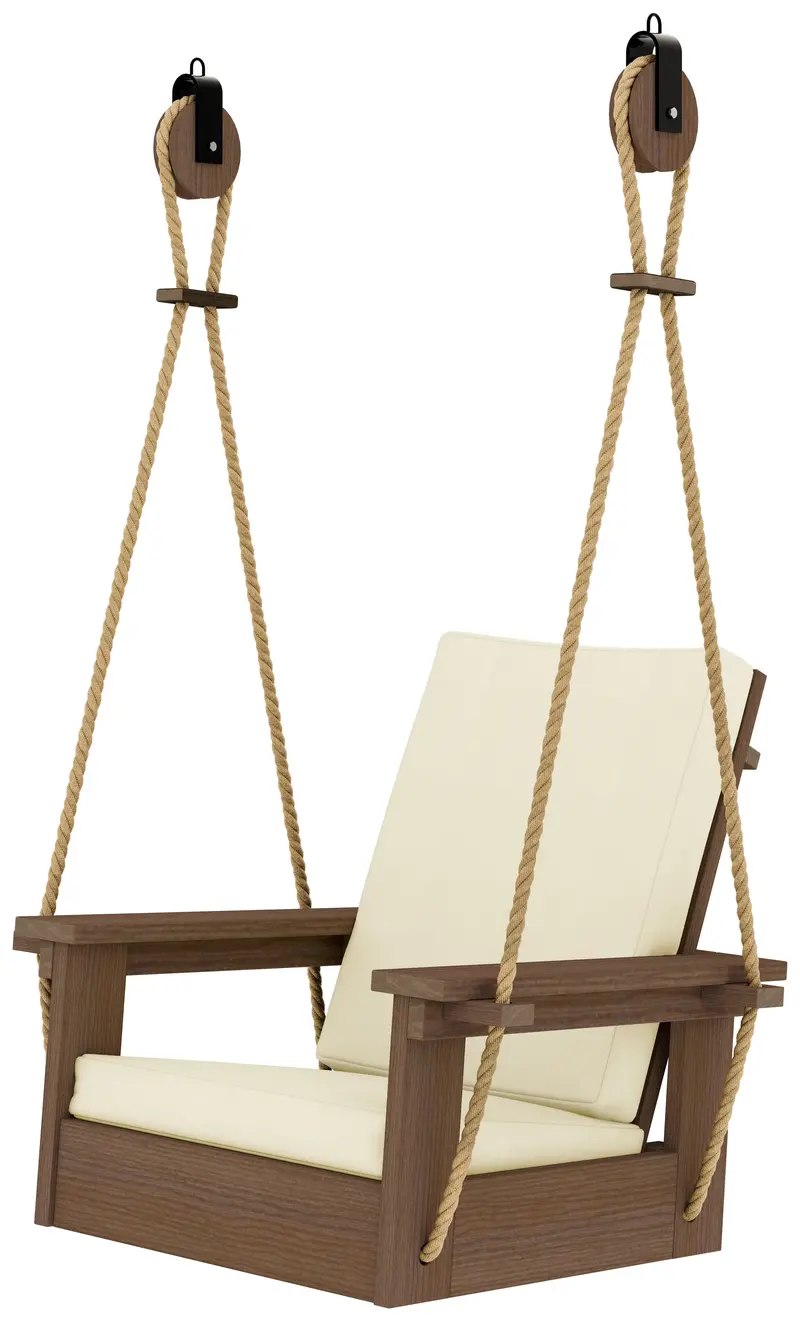 Contemporary Outdoor Chair Swing – Single-Person Hanging Seat With Rattan Finish 1