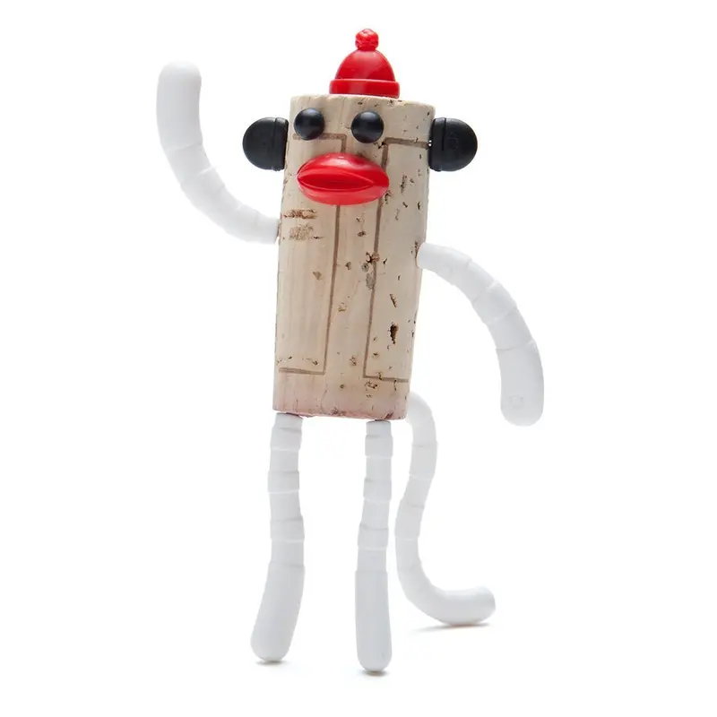Corkers Classic Sock Monkey Wine Stopper – Playful Knitted-Style Bottle Top 1