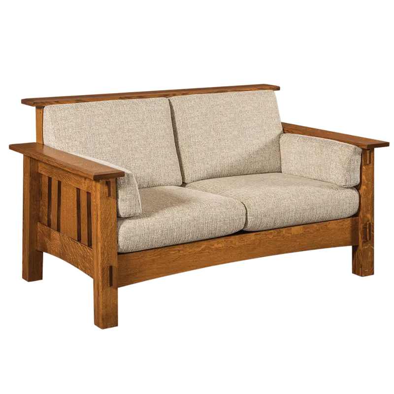 Craftsman Slat Loveseat In Solid Wood